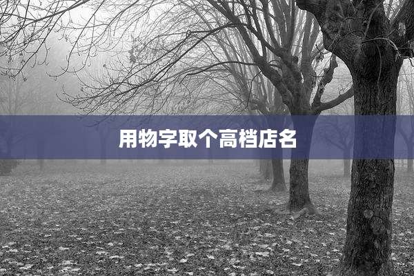 用物字取个高档店名