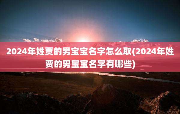 2024年姓贾的男宝宝名字怎么取(2024年姓贾的男宝宝名字有哪些)