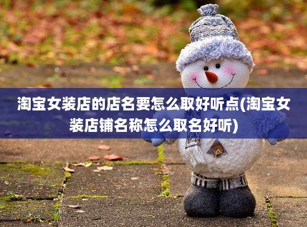 淘宝女装店的店名要怎么取好听点(淘宝女装店铺名称怎么取名好听)