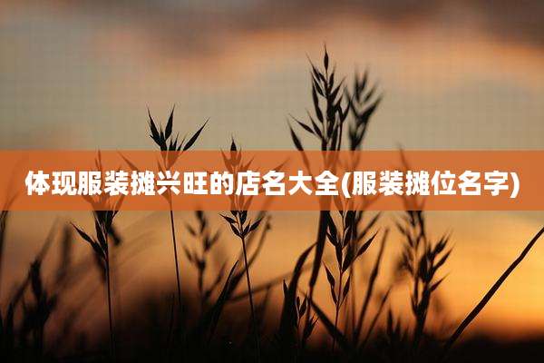 体现服装摊兴旺的店名大全(服装摊位名字)
