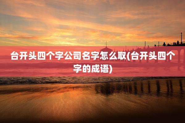 台开头四个字公司名字怎么取(台开头四个字的成语)