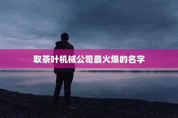 取茶叶机械公司最火爆的名字