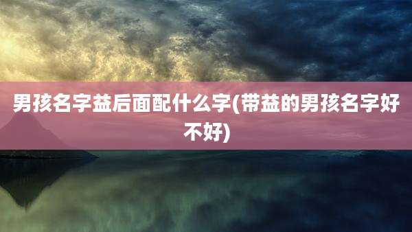 男孩名字益后面配什么字(带益的男孩名字好不好)