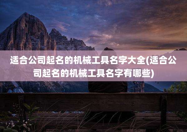 适合公司起名的机械工具名字大全(适合公司起名的机械工具名字有哪些)