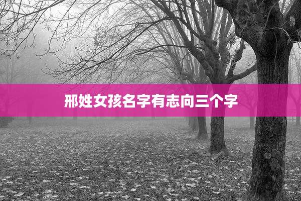 邢姓女孩名字有志向三个字