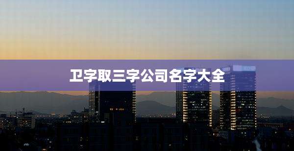 卫字取三字公司名字大全