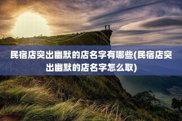 民宿店突出幽默的店名字有哪些(民宿店突出幽默的店名字怎么取)