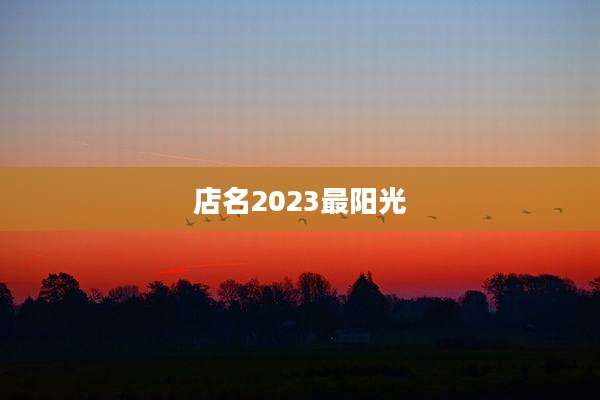 店名2023最阳光