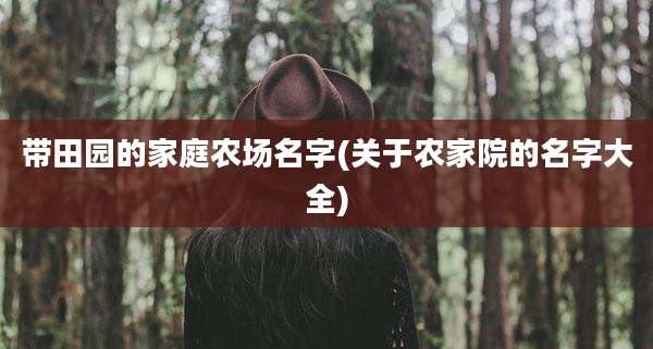 带田园的家庭农场名字(关于农家院的名字大全)