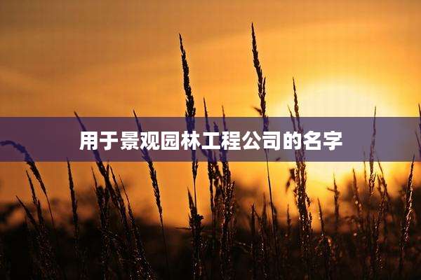 用于景观园林工程公司的名字