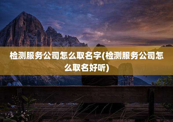 检测服务公司怎么取名字(检测服务公司怎么取名好听)