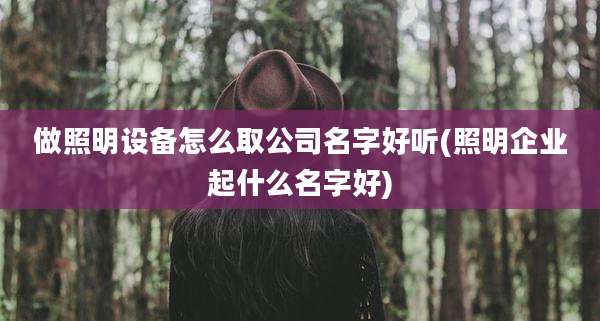 做照明设备怎么取公司名字好听(照明企业起什么名字好)