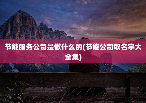 节能服务公司是做什么的(节能公司取名字大全集)