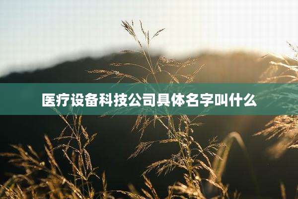 医疗设备科技公司具体名字叫什么