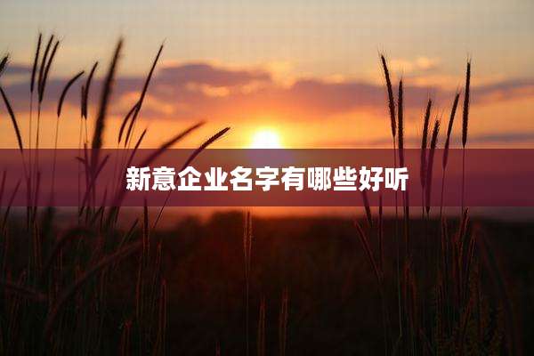 新意企业名字有哪些好听