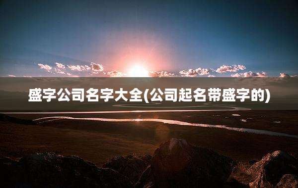 盛字公司名字大全(公司起名带盛字的)