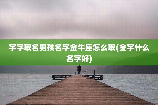 宇字取名男孩名字金牛座怎么取(金宇什么名字好)