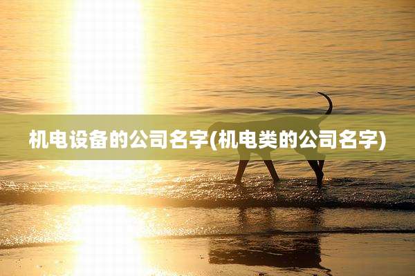 机电设备的公司名字(机电类的公司名字)