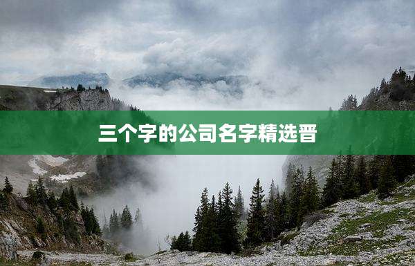 三个字的公司名字精选晋