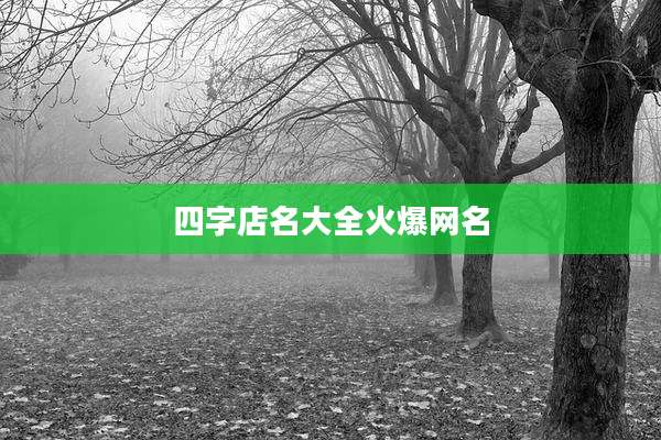 四字店名大全火爆网名