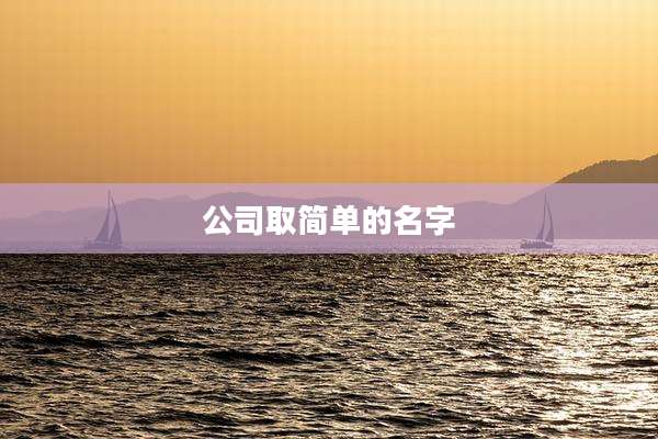 公司取简单的名字