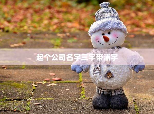 起个公司名字三字带浦字