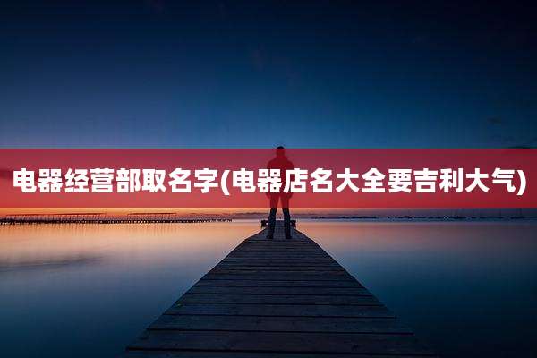电器经营部取名字(电器店名大全要吉利大气)