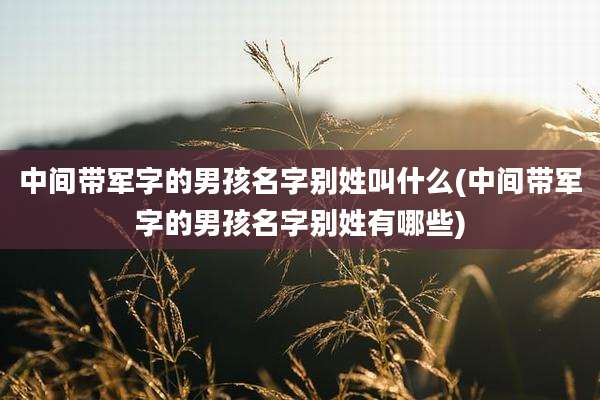 中间带军字的男孩名字别姓叫什么(中间带军字的男孩名字别姓有哪些)
