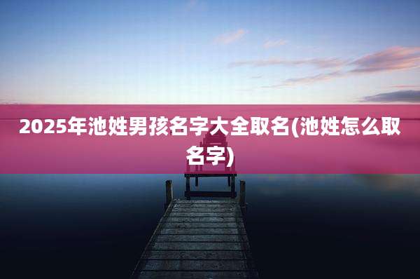 2025年池姓男孩名字大全取名(池姓怎么取名字)