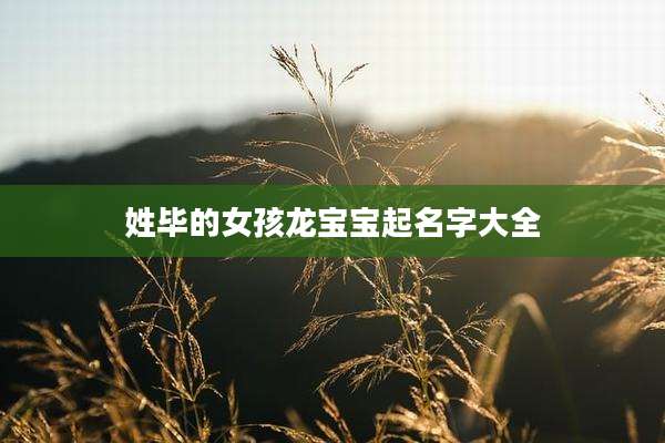 姓毕的女孩龙宝宝起名字大全