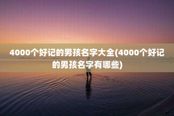 4000个好记的男孩名字大全(4000个好记的男孩名字有哪些)
