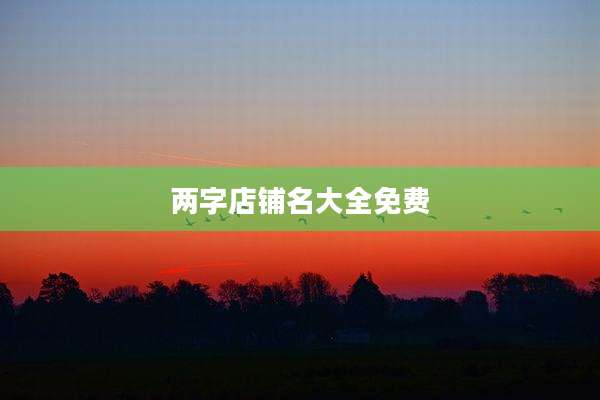 两字店铺名大全免费