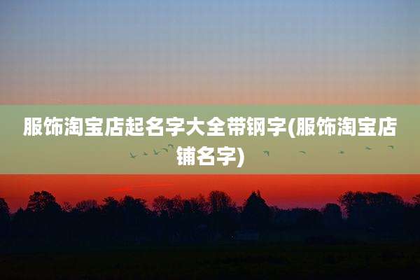 服饰淘宝店起名字大全带钢字(服饰淘宝店铺名字)