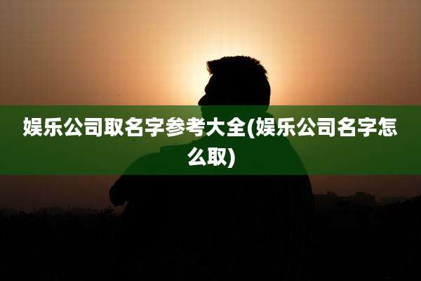 娱乐公司取名字参考大全(娱乐公司名字怎么取)