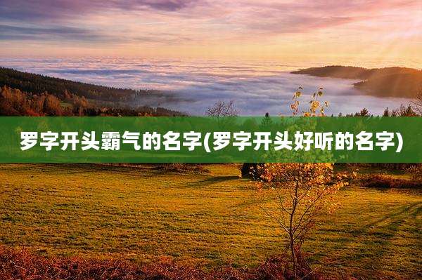 罗字开头霸气的名字(罗字开头好听的名字)