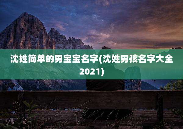 沈姓简单的男宝宝名字(沈姓男孩名字大全2021)