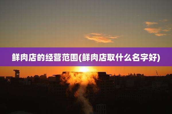 鲜肉店的经营范围(鲜肉店取什么名字好)