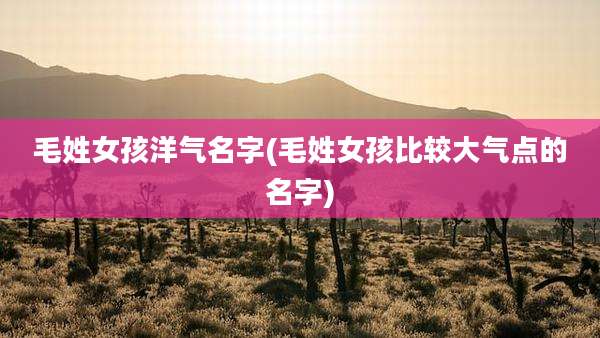 毛姓女孩洋气名字(毛姓女孩比较大气点的名字)