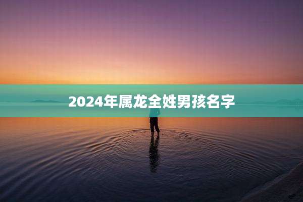 2024年属龙全姓男孩名字