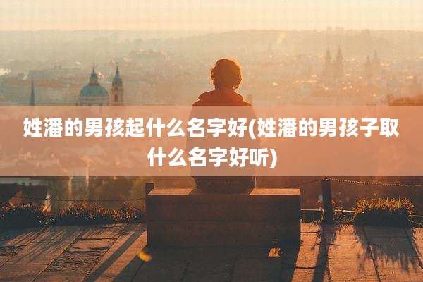姓潘的男孩起什么名字好(姓潘的男孩子取什么名字好听)