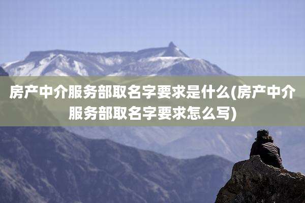 房产中介服务部取名字要求是什么(房产中介服务部取名字要求怎么写)
