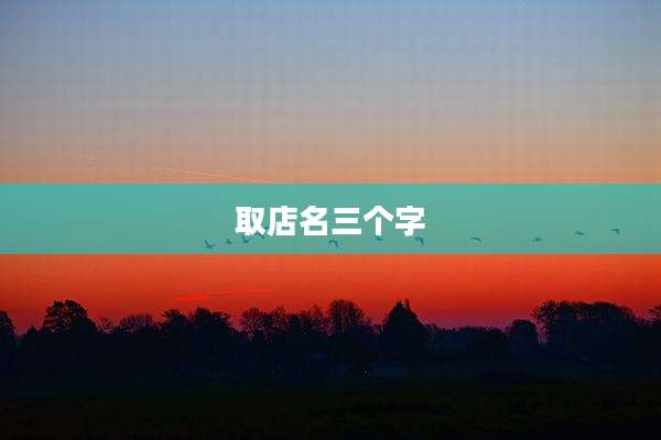 取店名三个字