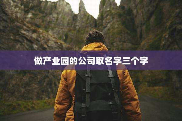 做产业园的公司取名字三个字