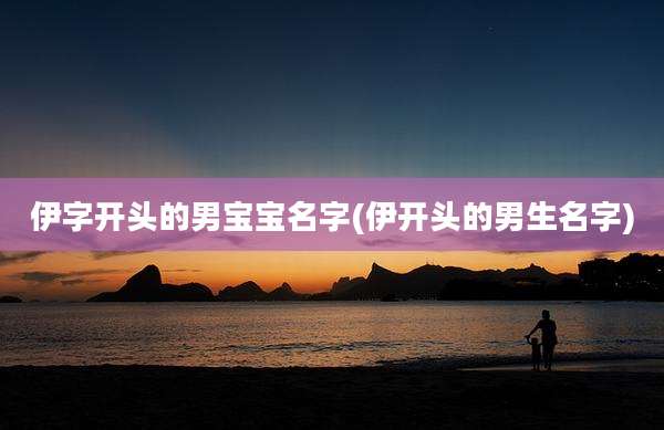 伊字开头的男宝宝名字(伊开头的男生名字)