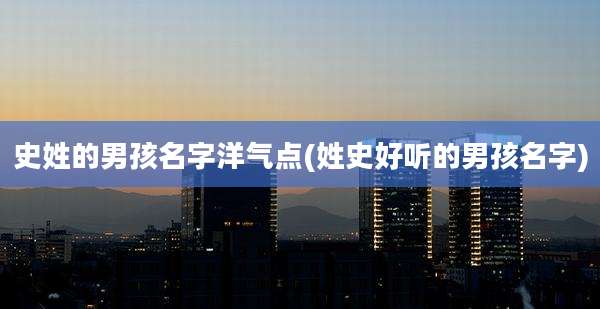 史姓的男孩名字洋气点(姓史好听的男孩名字)
