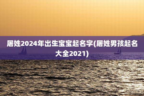 屠姓2024年出生宝宝起名字(屠姓男孩起名大全2021)