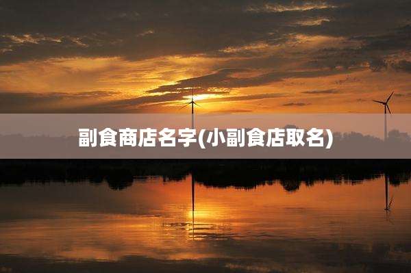 副食商店名字(小副食店取名)