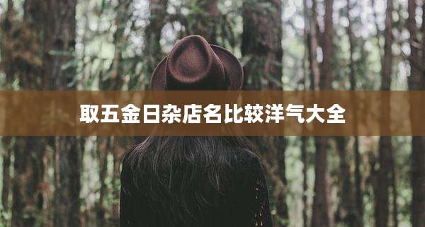 取五金日杂店名比较洋气大全