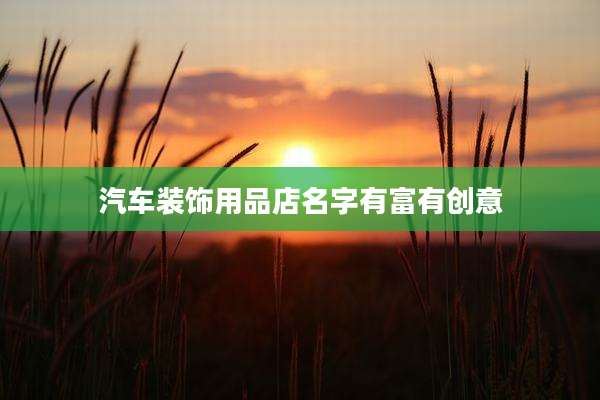 汽车装饰用品店名字有富有创意