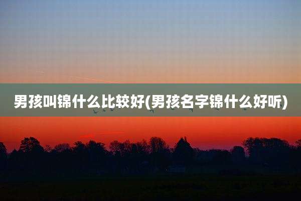 男孩叫锦什么比较好(男孩名字锦什么好听)